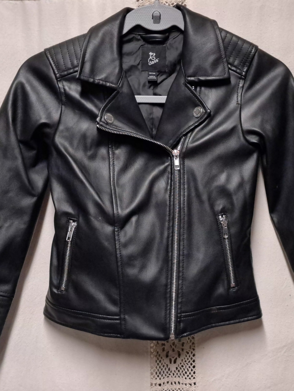 Art Class Faux Leather Jacket Youth Size M 7/8 - Picture 2 of 6